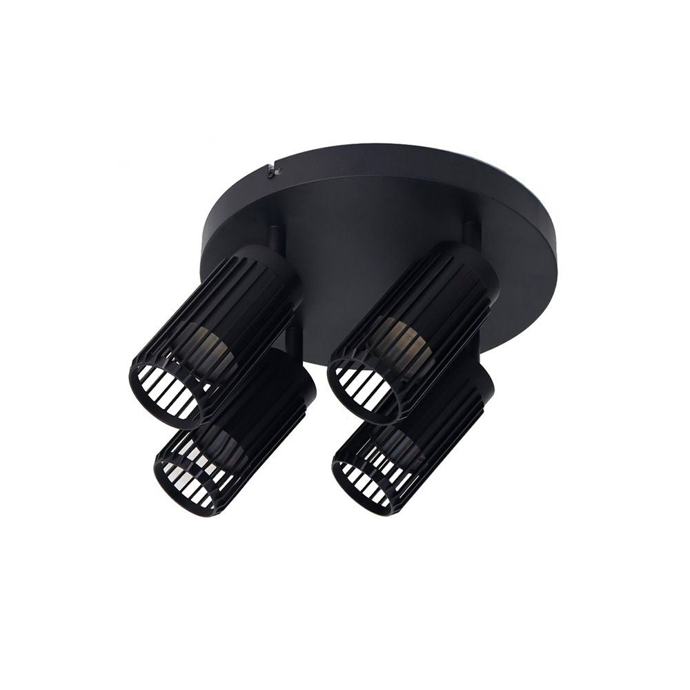 Foco 4 elementos, sahara arenado, gu10, 10w, (bombillas no incluidas), negro, 23 x 6 x 20 cm