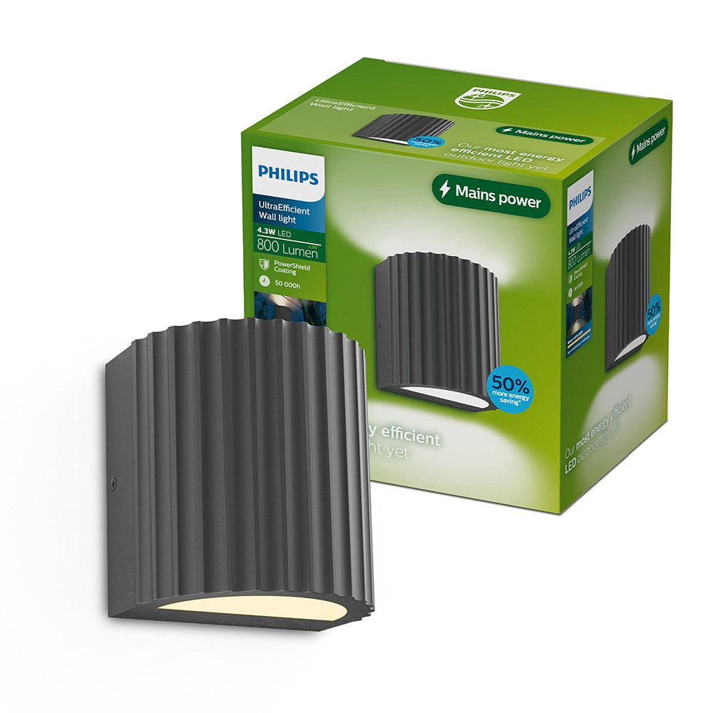 Aplique de exterior led zyre antracita 4,3 w, 800 lm