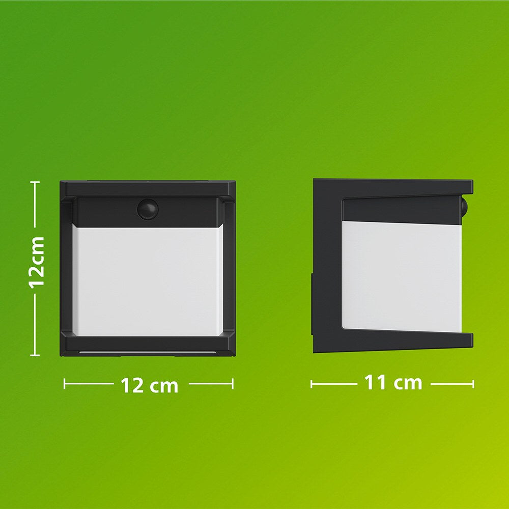 Aplique led solar diara, negro, 3,8 w, 400/10 im, 2700 k