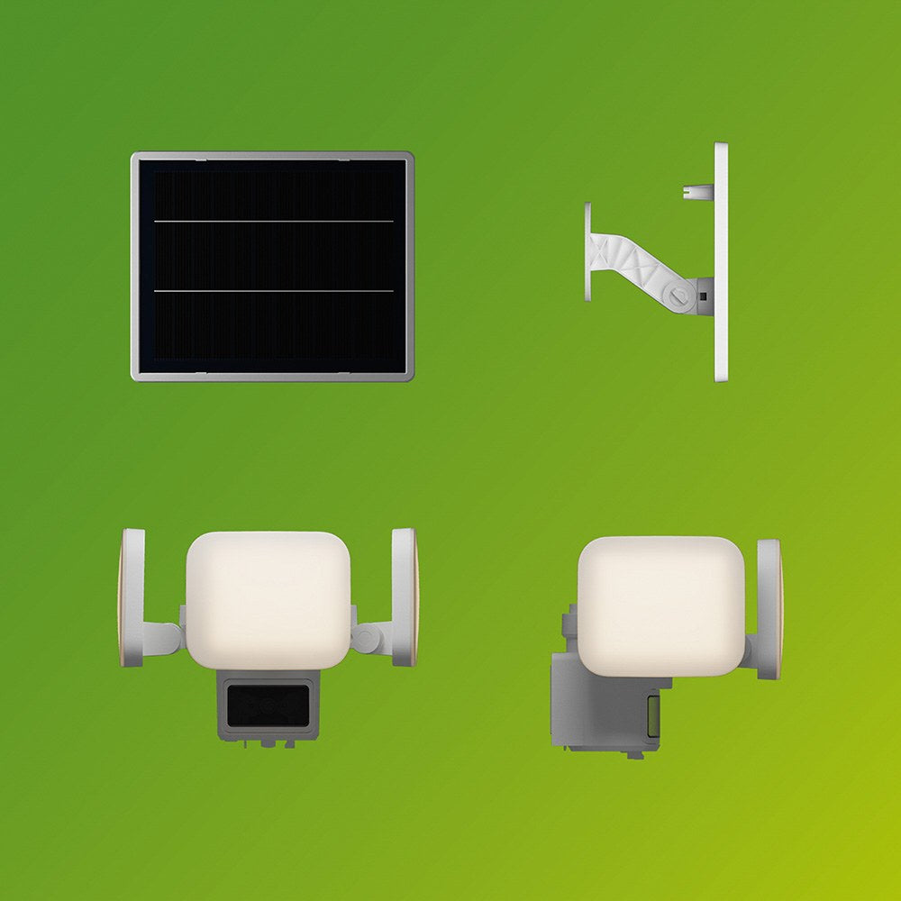 Luz de seguridad solar zyren blanca 24,5 w, 4000/50 im, 3000 k