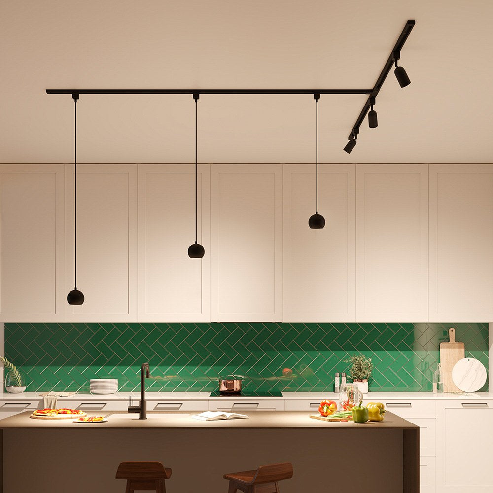 Lámpara easylink de techo, suspendida, colby gu10, negra, ø100 x 1360 mm