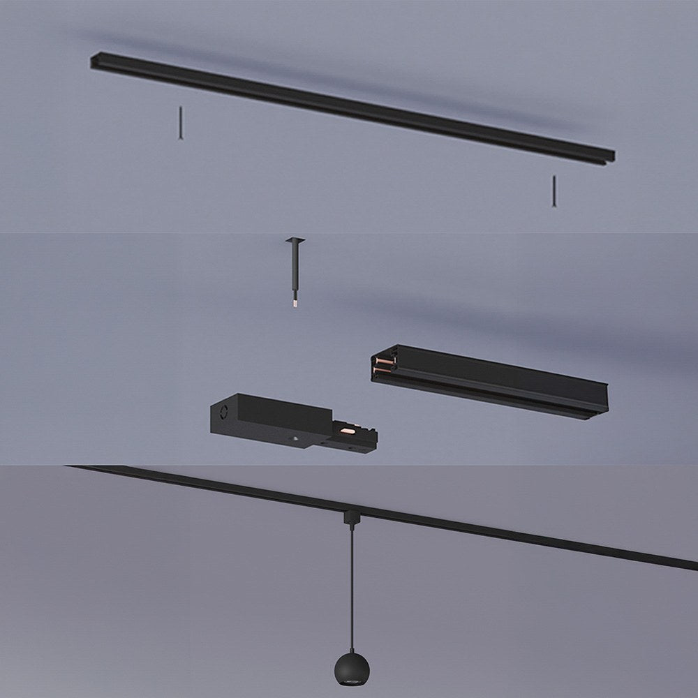 Lámpara easylink de techo, suspendida, colby gu10, negra, ø100 x 1360 mm