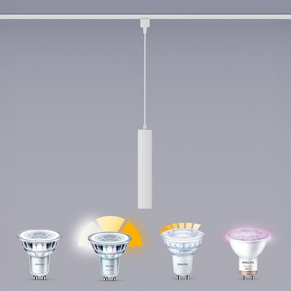 Lámpara easylink de techo, suspendida, paxie gu10, blanca, ø60 x 1550 mm