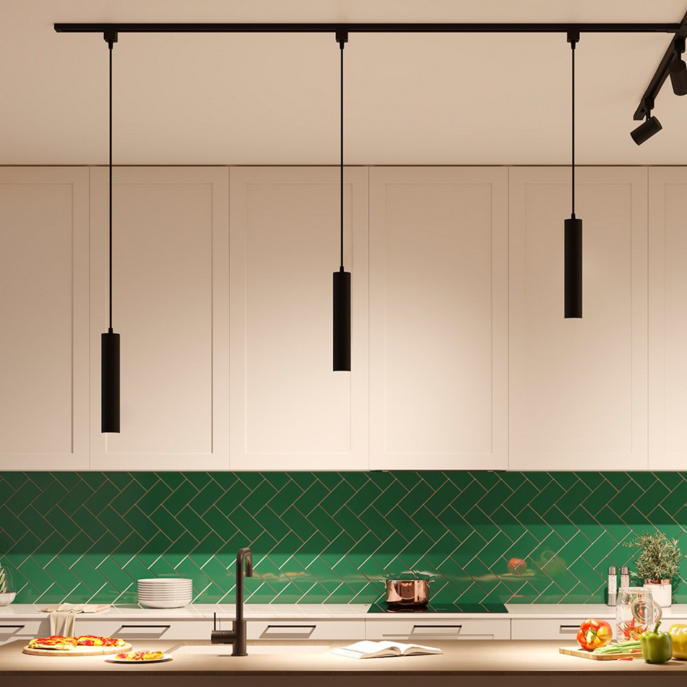 Riel de extensión easylink 1 m, con alimentación, negro