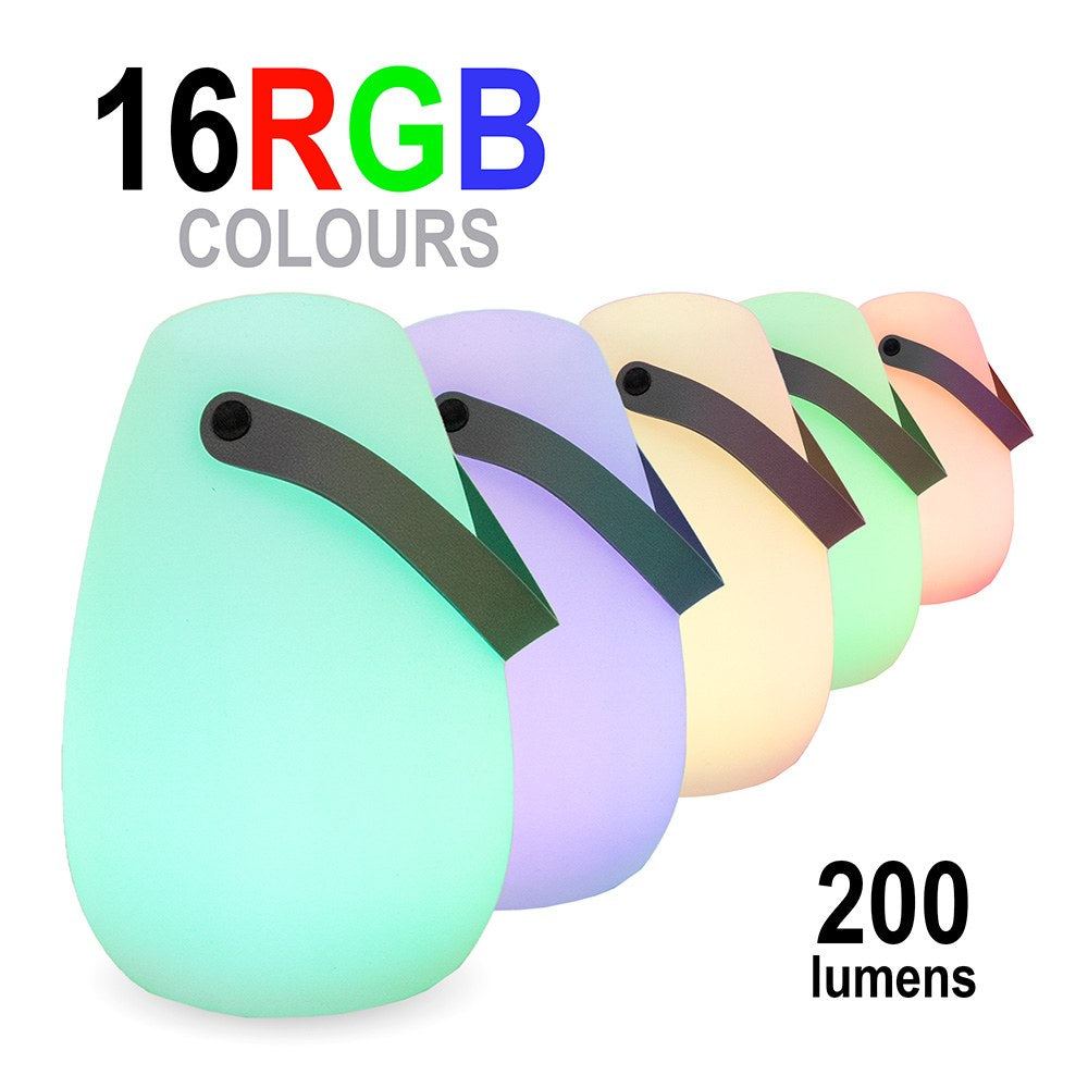 Lámpara de sobremesa recargable, led rgb, portátil, blanca, ø15 x 20 cm