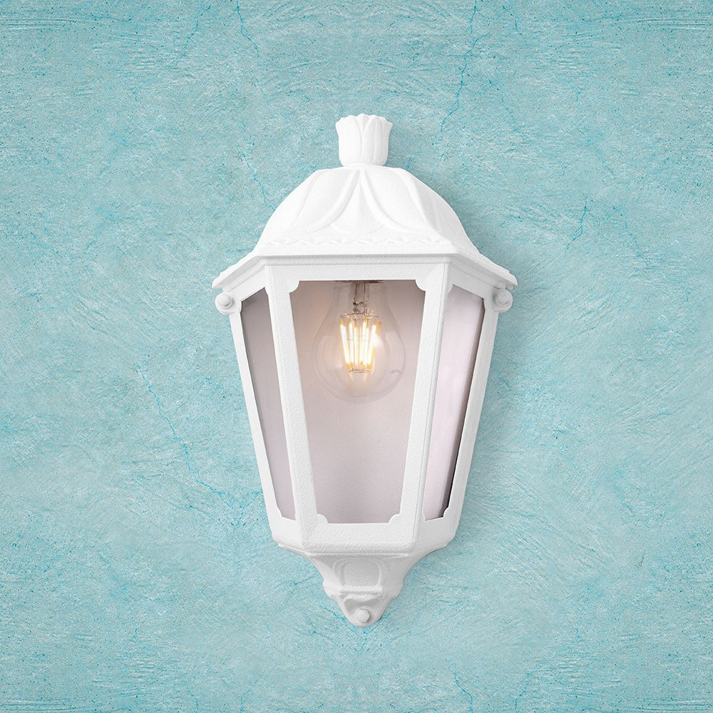 Farol de pared iesse, transparente, e27, blanco, 220 x 105 x 350 mm