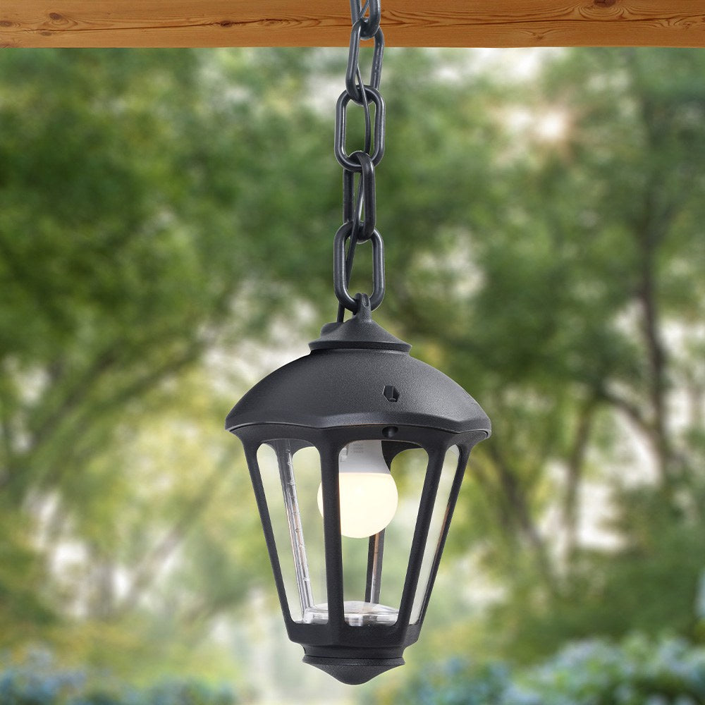 Farol techo con cadena sicar/giampy, transparente, e27, negro, ø210 x 750 mm