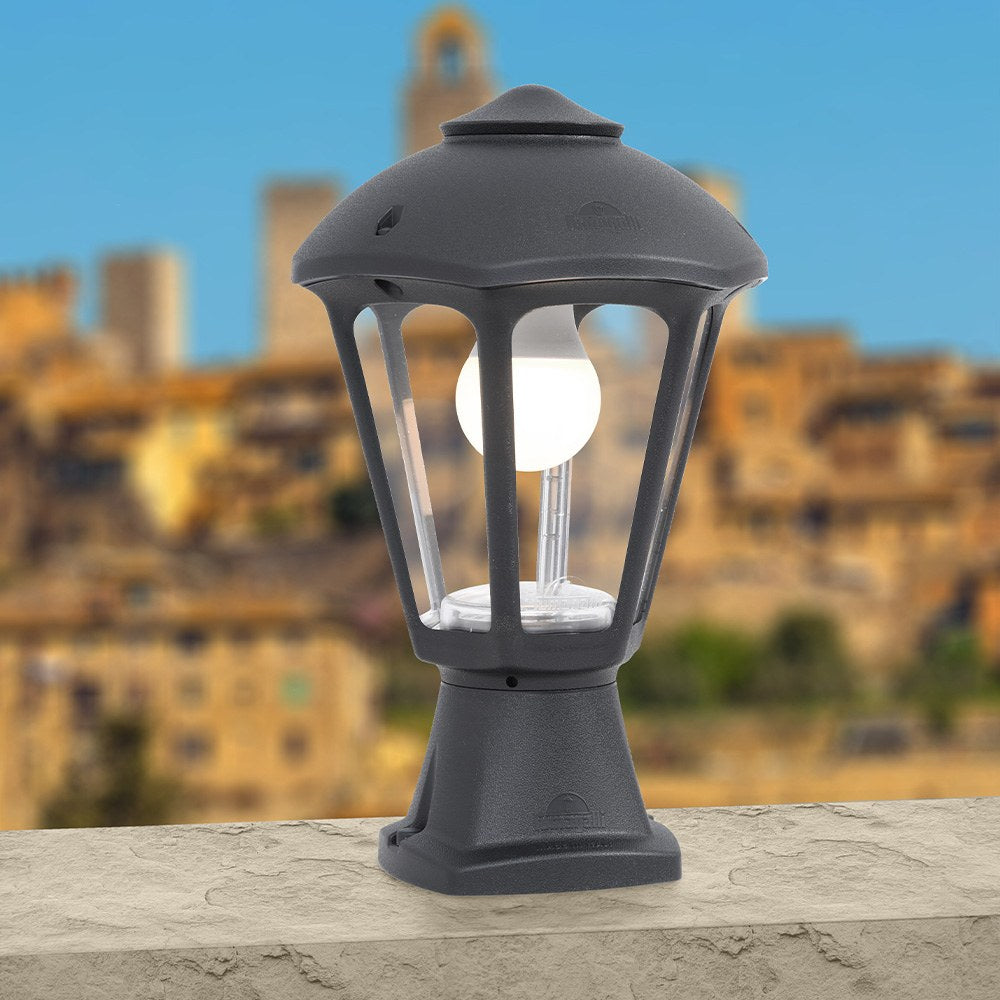 Farol sobremuro disma/giampy, transparente, e27, negro, ø210 x 330 mm