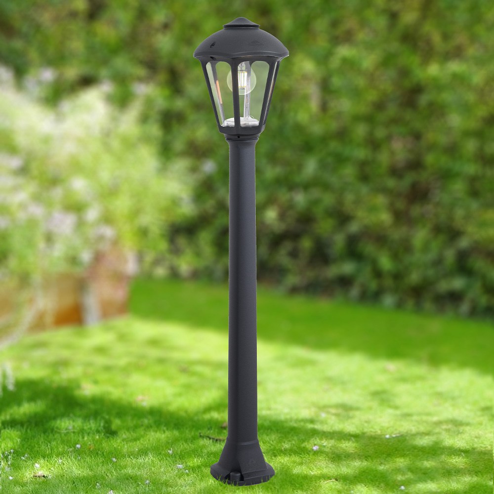 Farol baliza con poste giaffa/giampy, e27, negro, ø210 x 995 mm