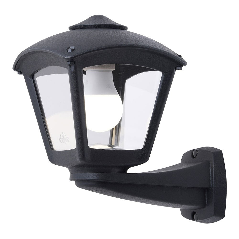 Farol pared con brazo nardo/roby, transparente, e27, negro, 195 x 260 x 275 mm