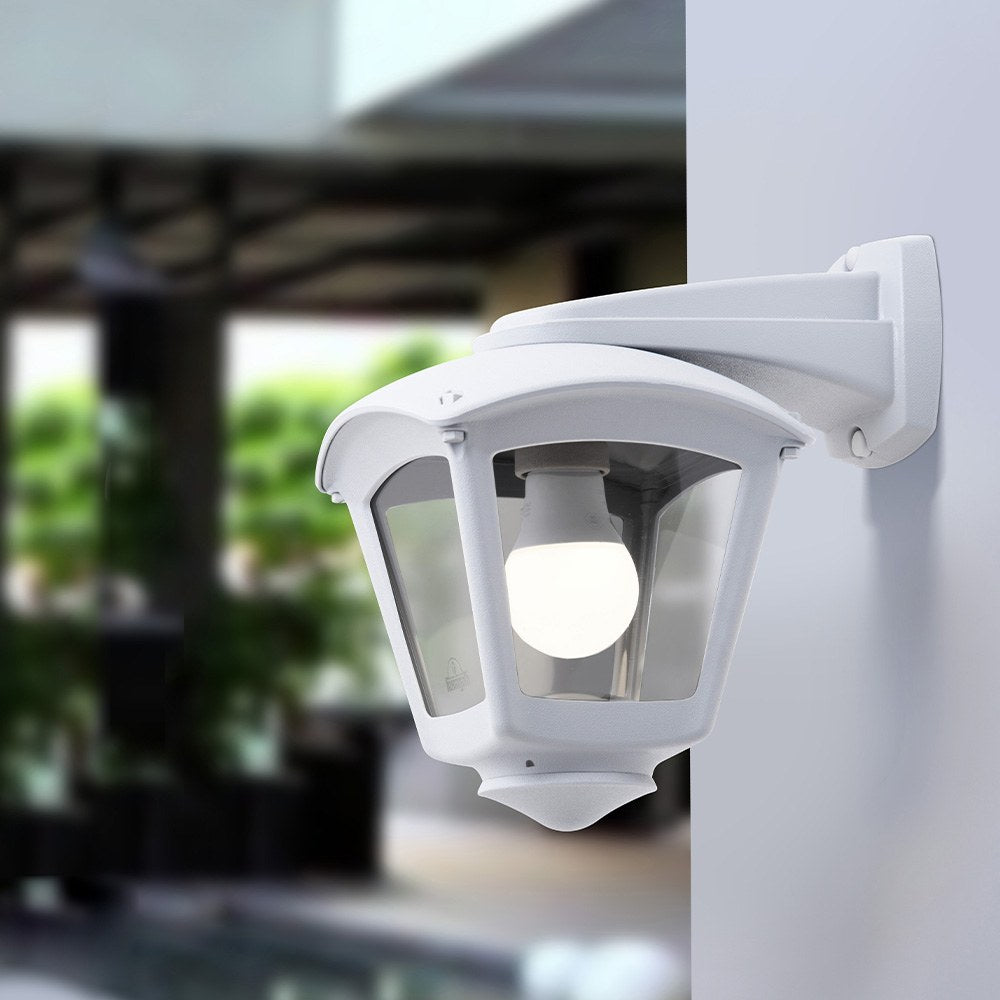 Farol pared con brazo nardo/roby, transparente, e27, blanco, 195 x 260 x 275 mm