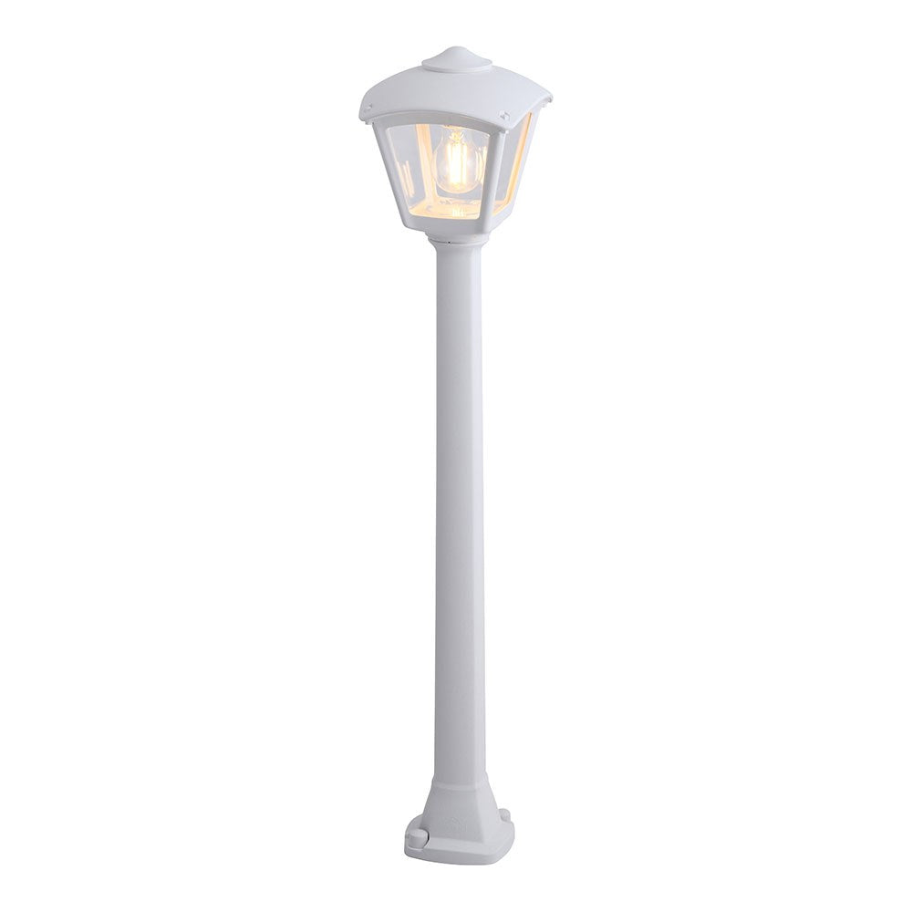 Farol baliza con poste giaffa/roby, transparente, e27, blanco, 195 x 195 x 945 mm