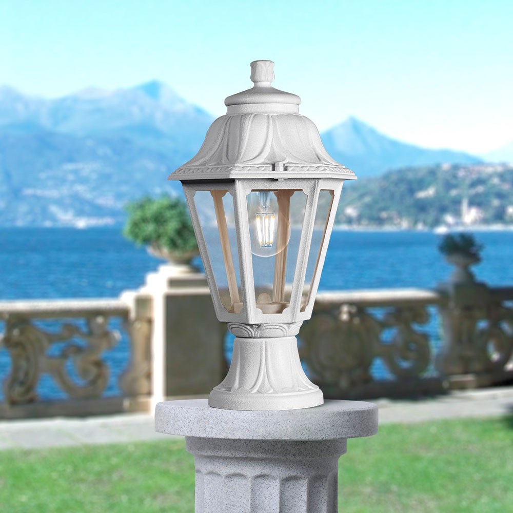 Farol sobremuro mikrolot/anna, transparente, e27, blanco, ø220 x 385 mm