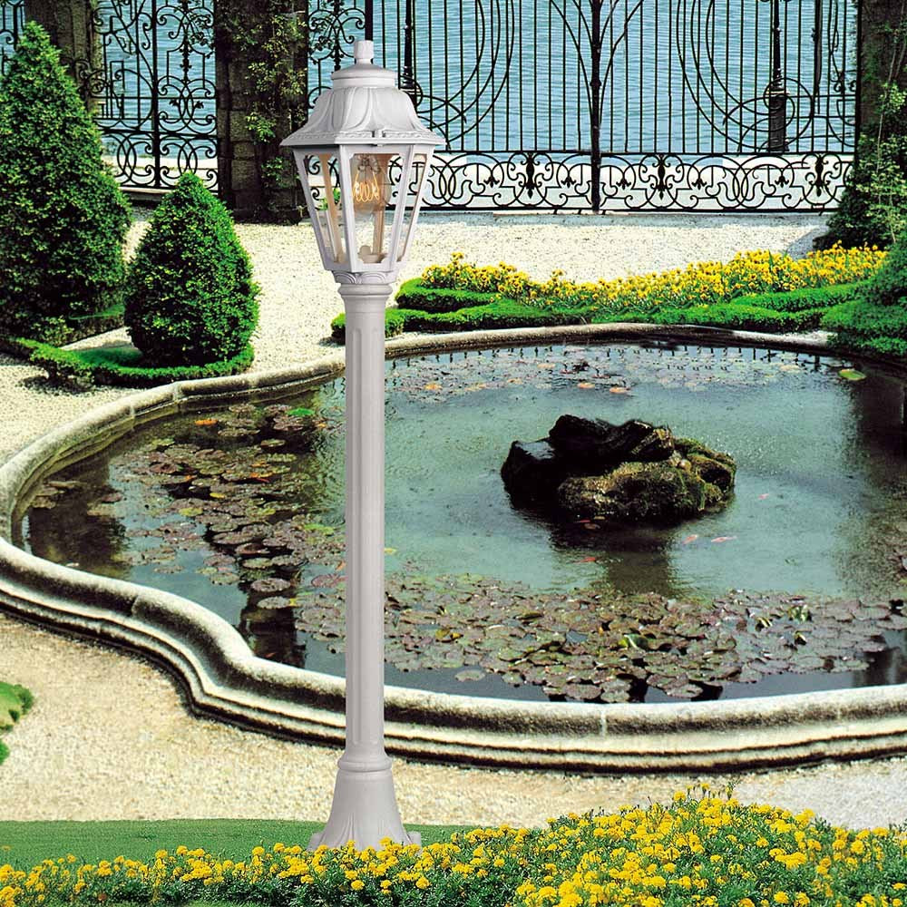 Farol baliza con poste mizar/anna, transparente, e27, blanco, ø220 x 1100 mm