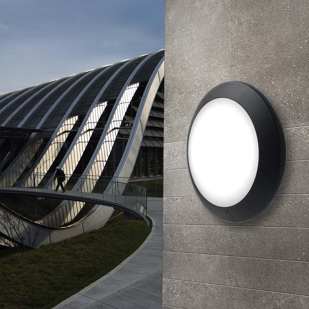 Plafón superficie redondo berta, translúcido, e27, negro, ø275 x 80 mm