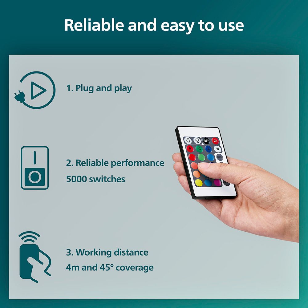 Tira led rgb con mando ip20, 5 m