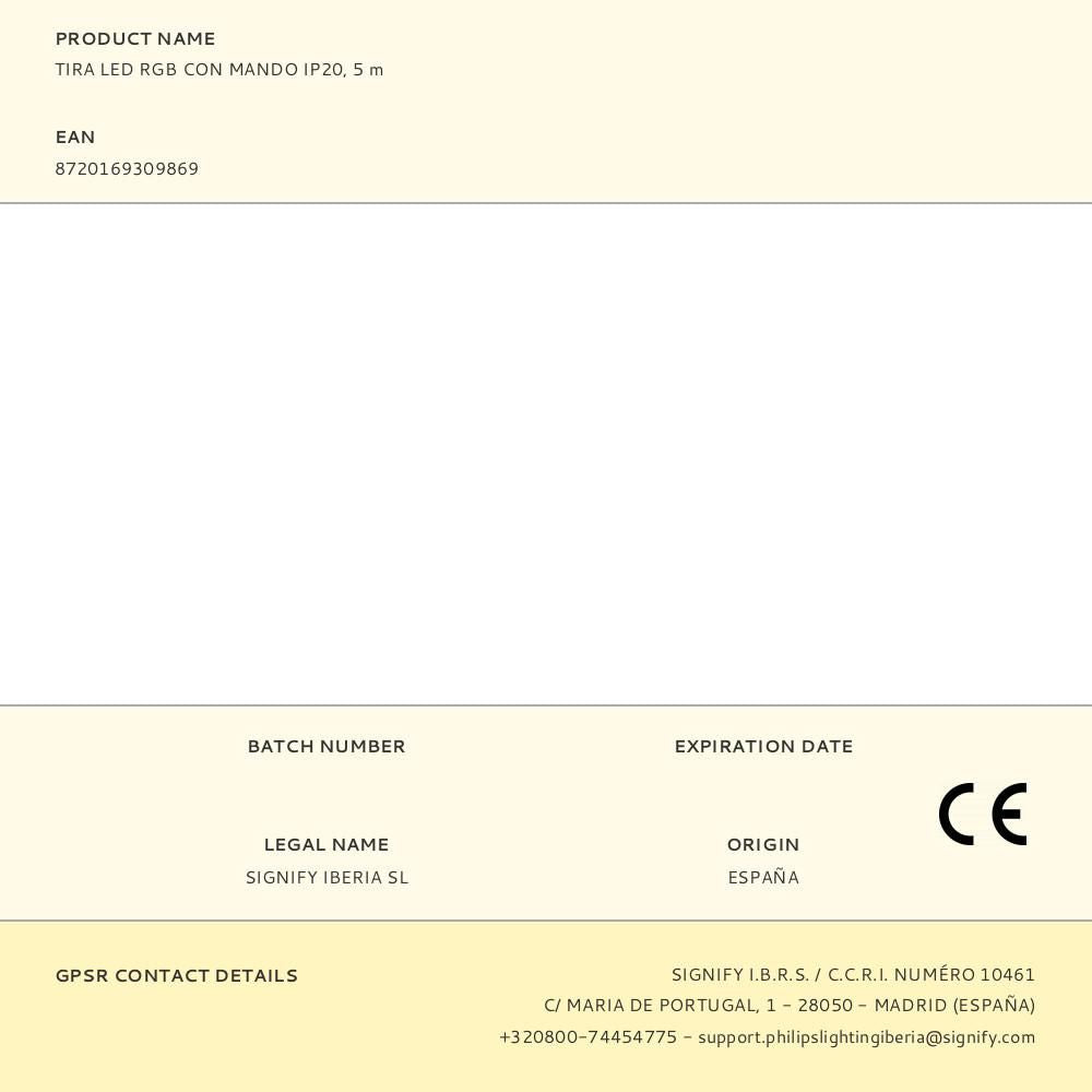 Tira led rgb con mando ip20, 5 m