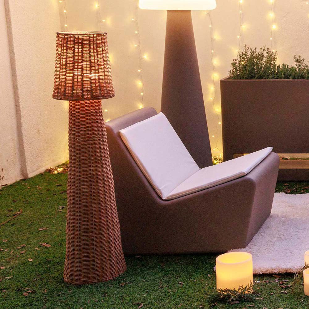 Lámpara de pie lola 110 nature con bombilla recargable ip54, ø25 x 109 cm