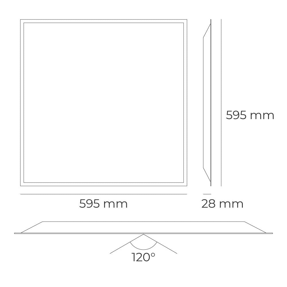 Panel led, 40 w, 3cct (3000-4000-6500 k), 4800 lm, 595 x 595 x 28 mm