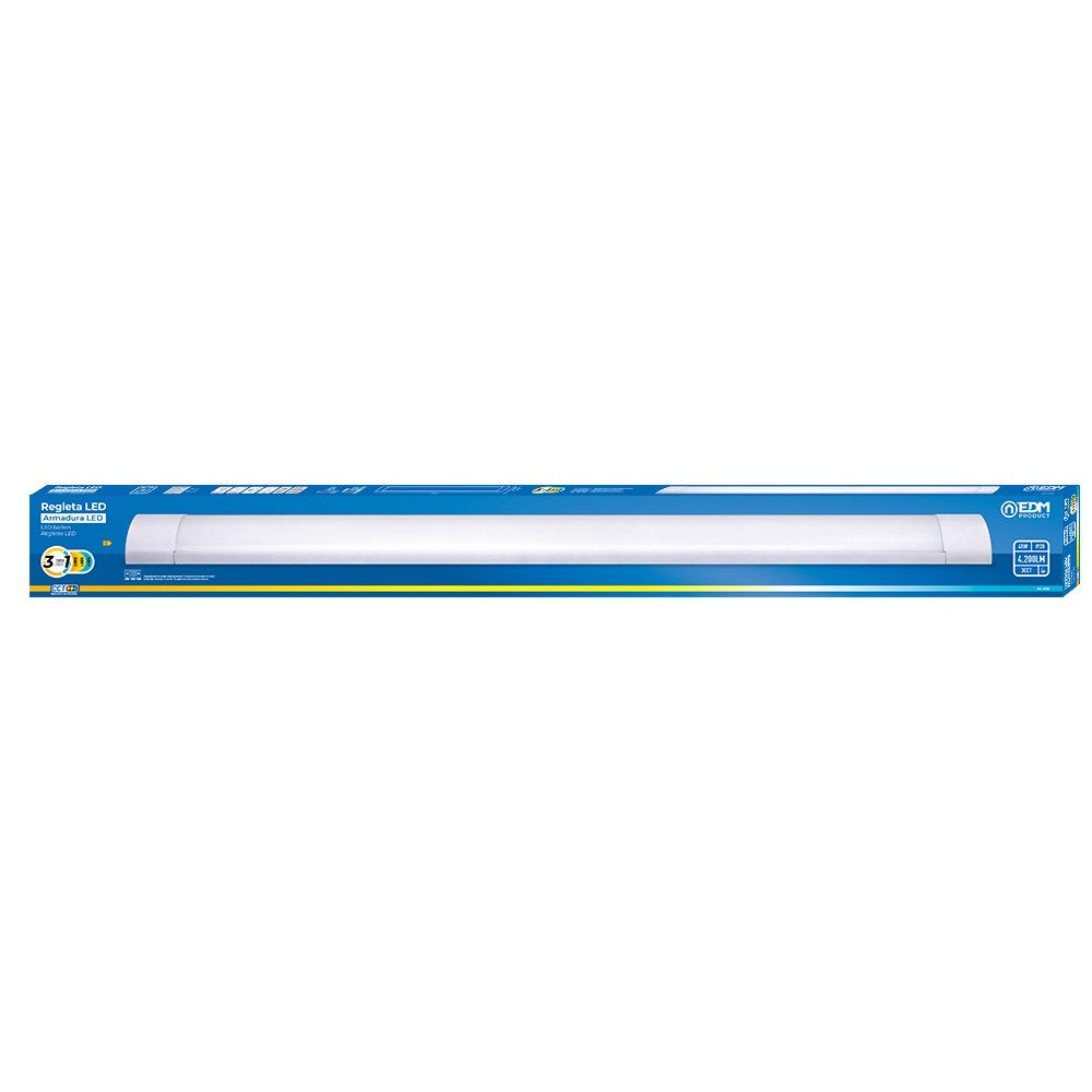 Regleta led 48 w 3cct 4200 lm 121,3 x 12 x 3,1 cm