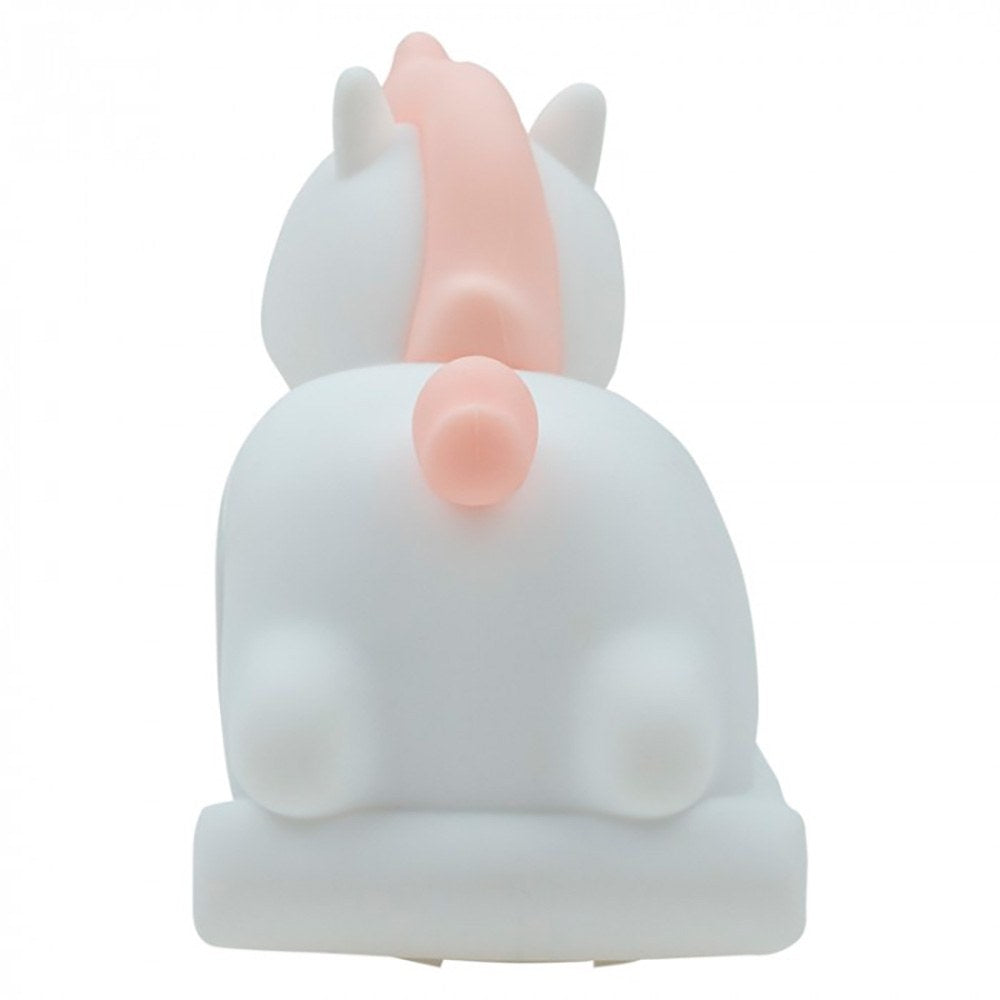 Lámpara nocturna led rgb recargable con despertador modelo unicornio mecedora
