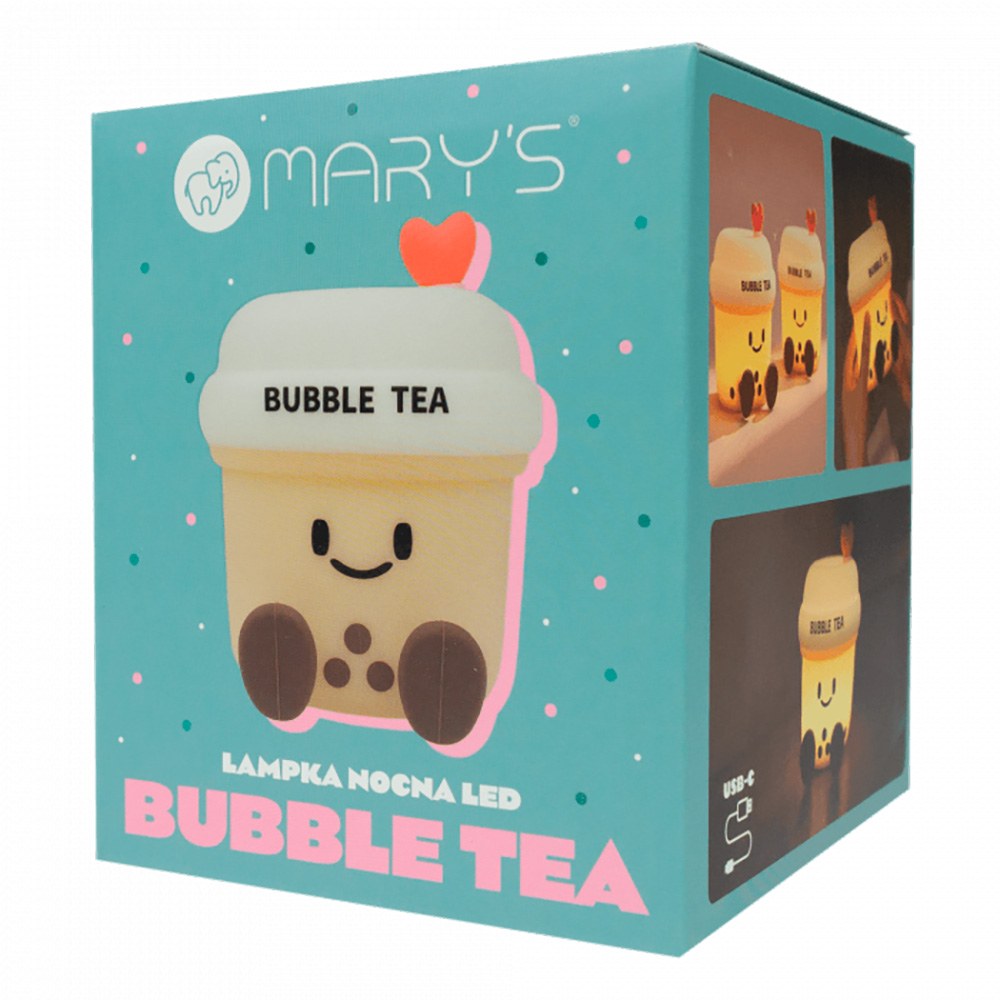 Lámpara nocturna led recargable modelo té burbujas