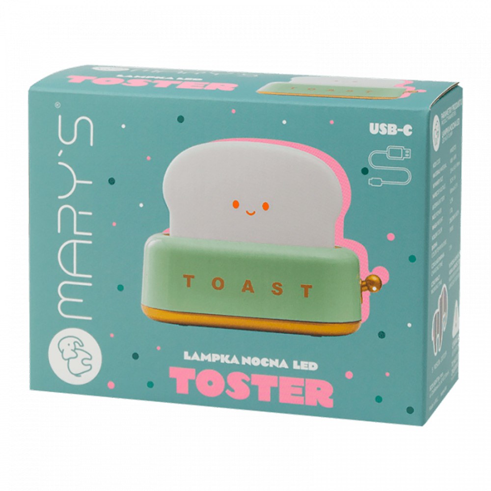 Lámpara nocturna led recargable modelo tostadora verde