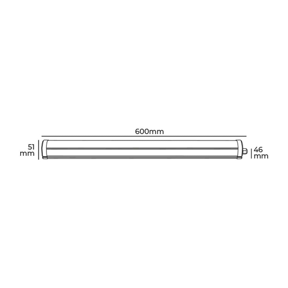 Regleta led 18 w 4000 k luz día 1.820 lm 60 x 4,6 x 5,1 cm