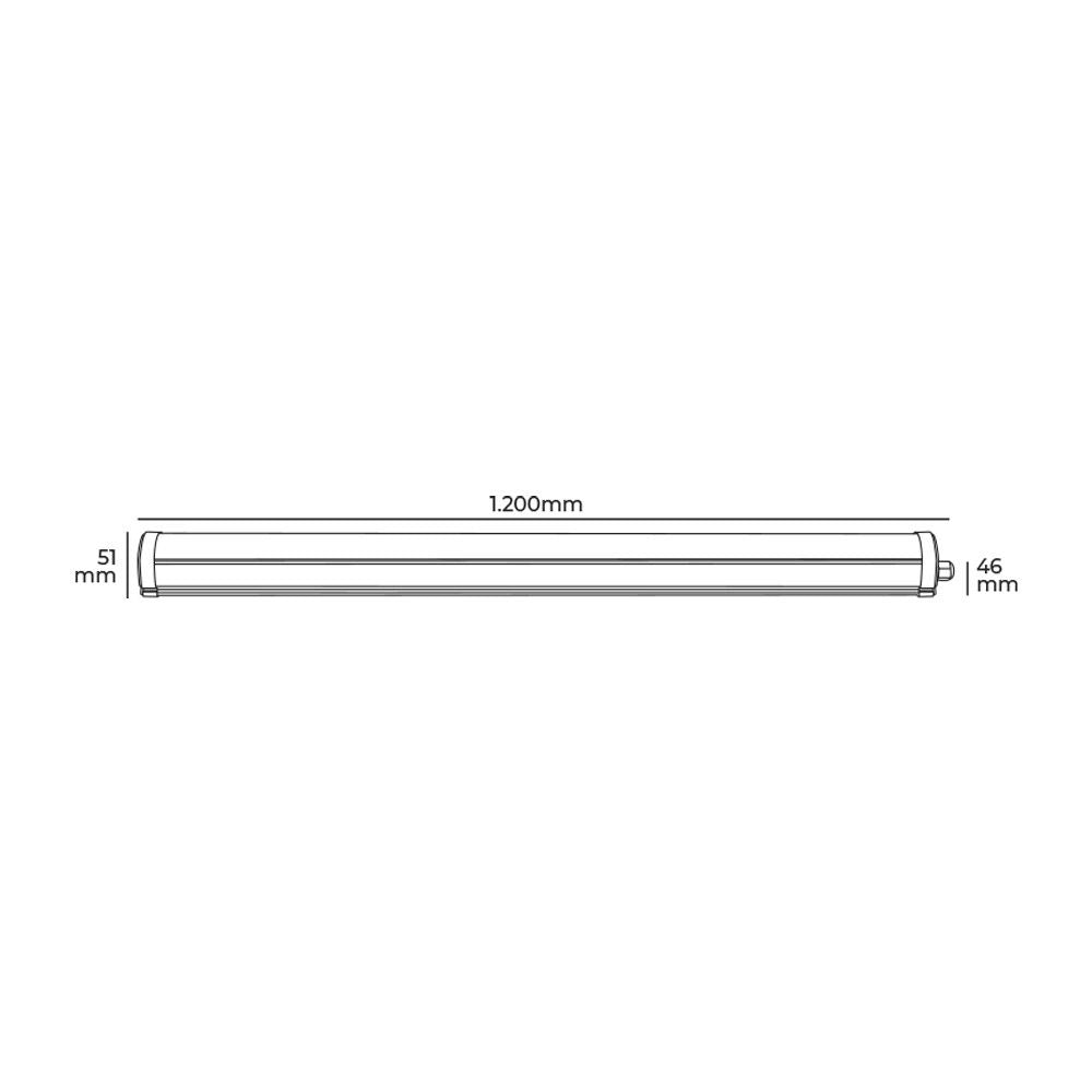 Regleta led 36 w 6.400 k luz fria 3.820 lm 120 x 4,6 x 5,1 cm