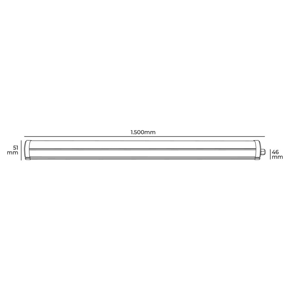 Regleta led 48 w 6.400 k luz fria 5.160 lm 150 x 4,6 x 5,1 cm
