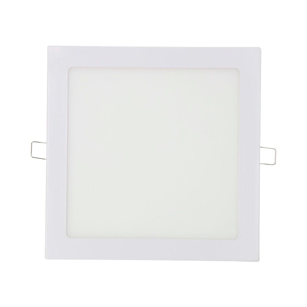 Downlight led empotrable cuadrado 20 w luz fría 6400 k 1500 lm blanco 22 x 22 cm