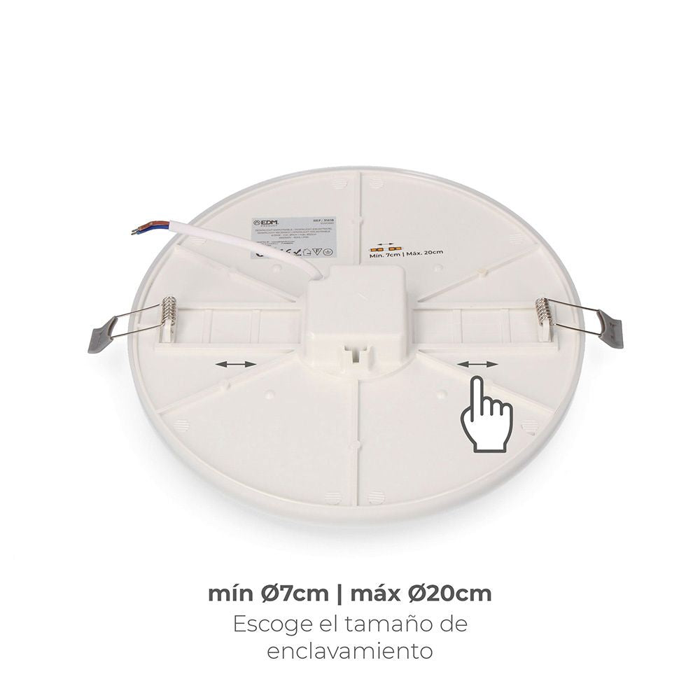 *ult.unidades* downlight led superficie/empotrable 24w 1680lm 4000k luz dia enclavamiento regulable edm