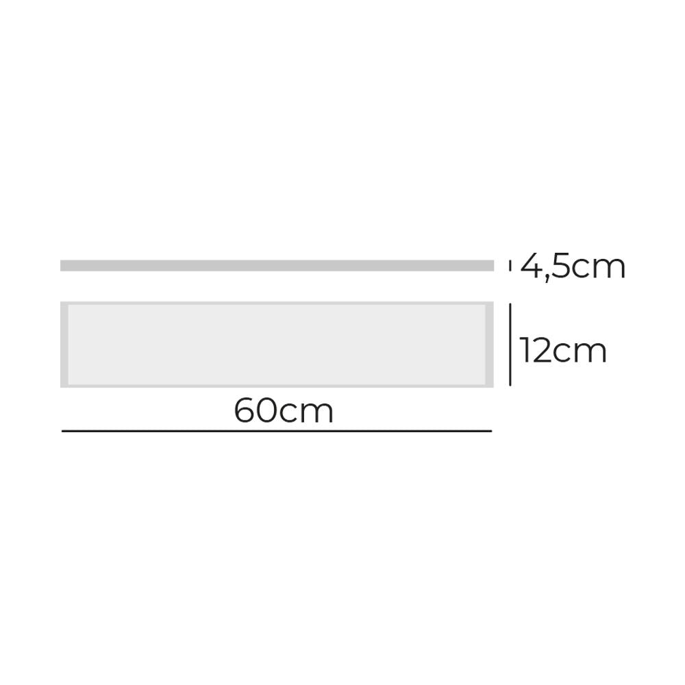 Regleta led 25 w 6400 k luz fria 2500 lm 60 x 4,5 x 12 cm
