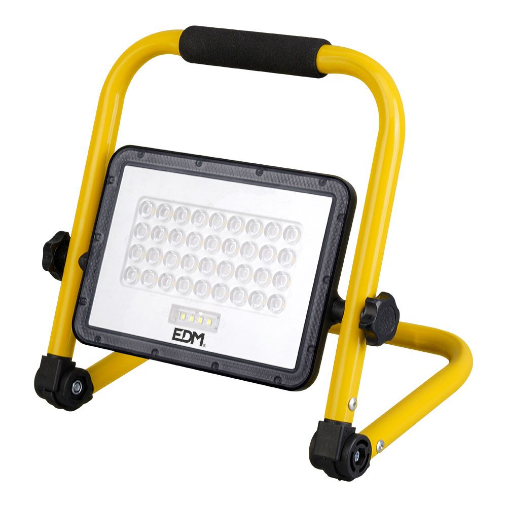 Foco proyector led solar de trabajo + panel solar - 4000 lm, 6.400 k, luz fría, ip65