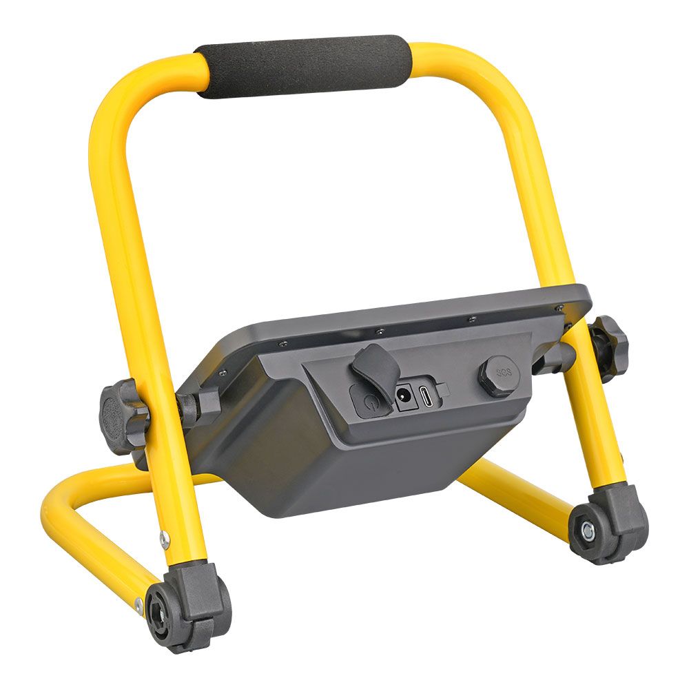 Foco proyector led solar de trabajo + panel solar - 4000 lm, 6.400 k, luz fría, ip65