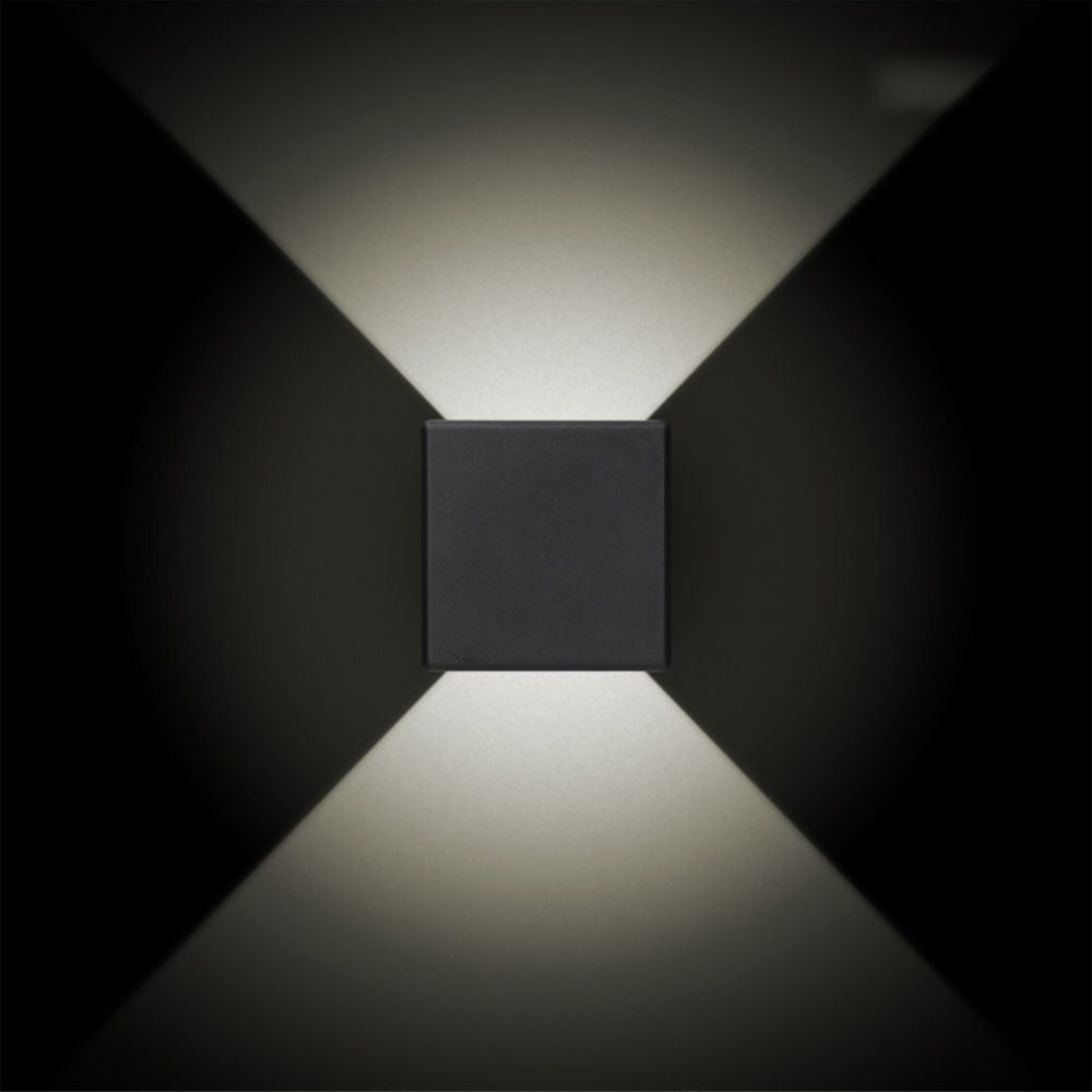 Aplique led cuadrado con 2 proyecciones 3 w 237 lm 4000 k luz dia ip54 11.5 x 11.5 x 5 cm