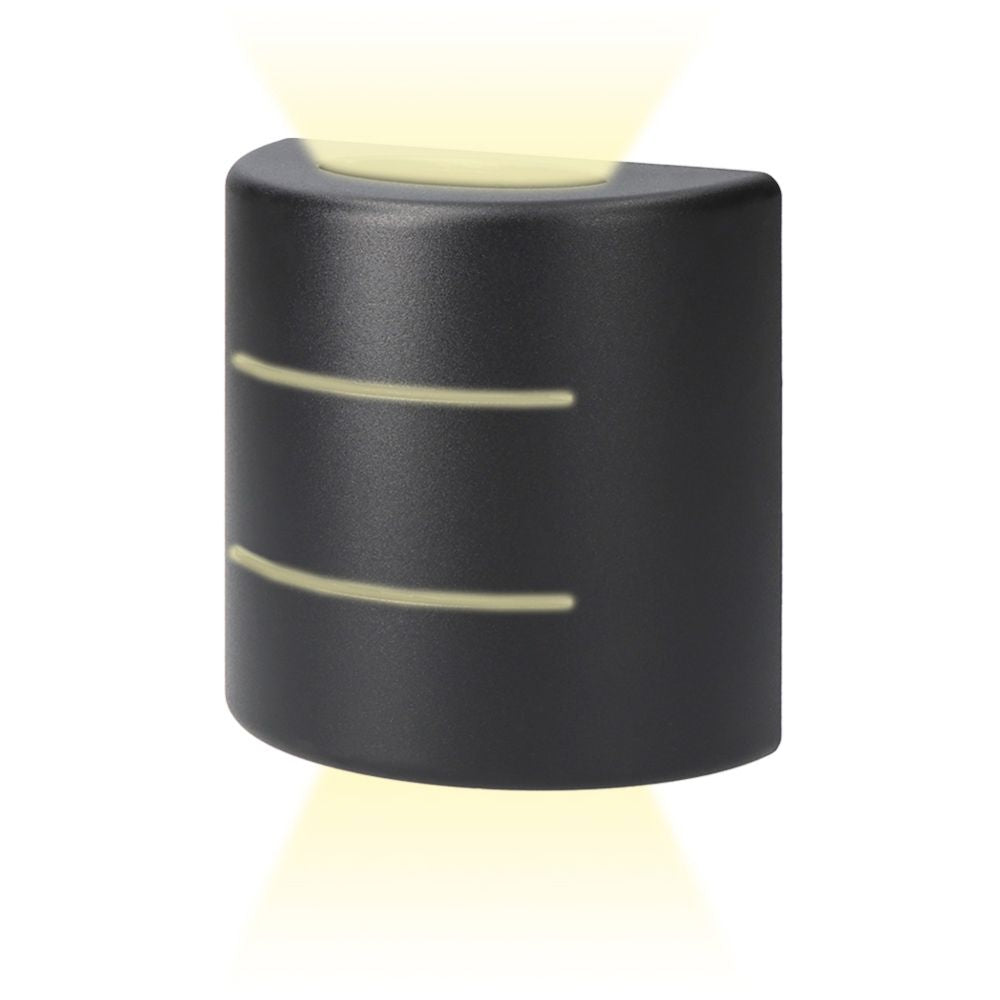 Aplique led ovalado con rayas 6 w 516 lm 4000 k luz dia ip54 12 x 12 x 6 cm