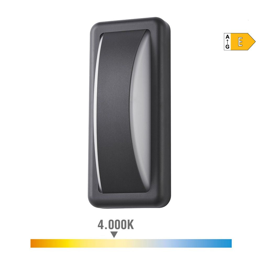 Aplique led rectangular 6 w 200 lm 4000 k luz dia ip65 23 x 10 x 6,5 cm