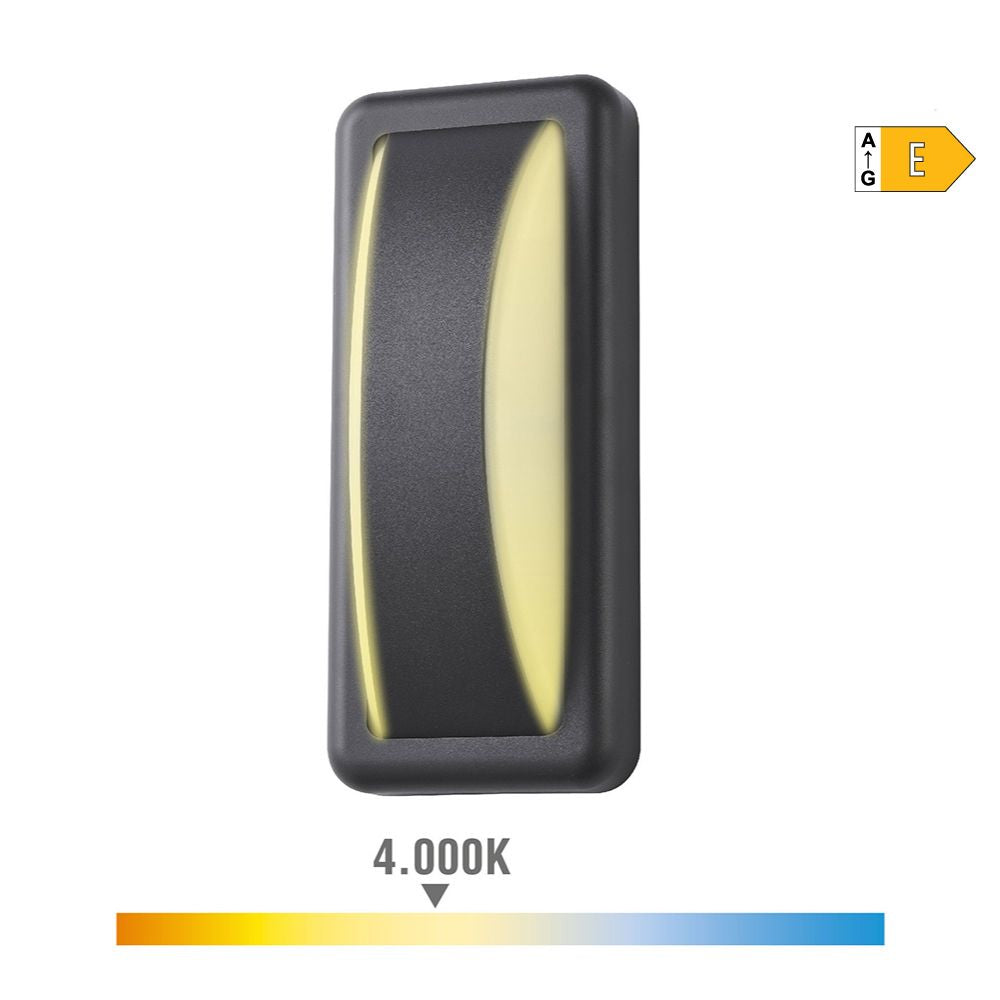 Aplique led rectangular 6 w 200 lm 4000 k luz dia ip65 23 x 10 x 6,5 cm