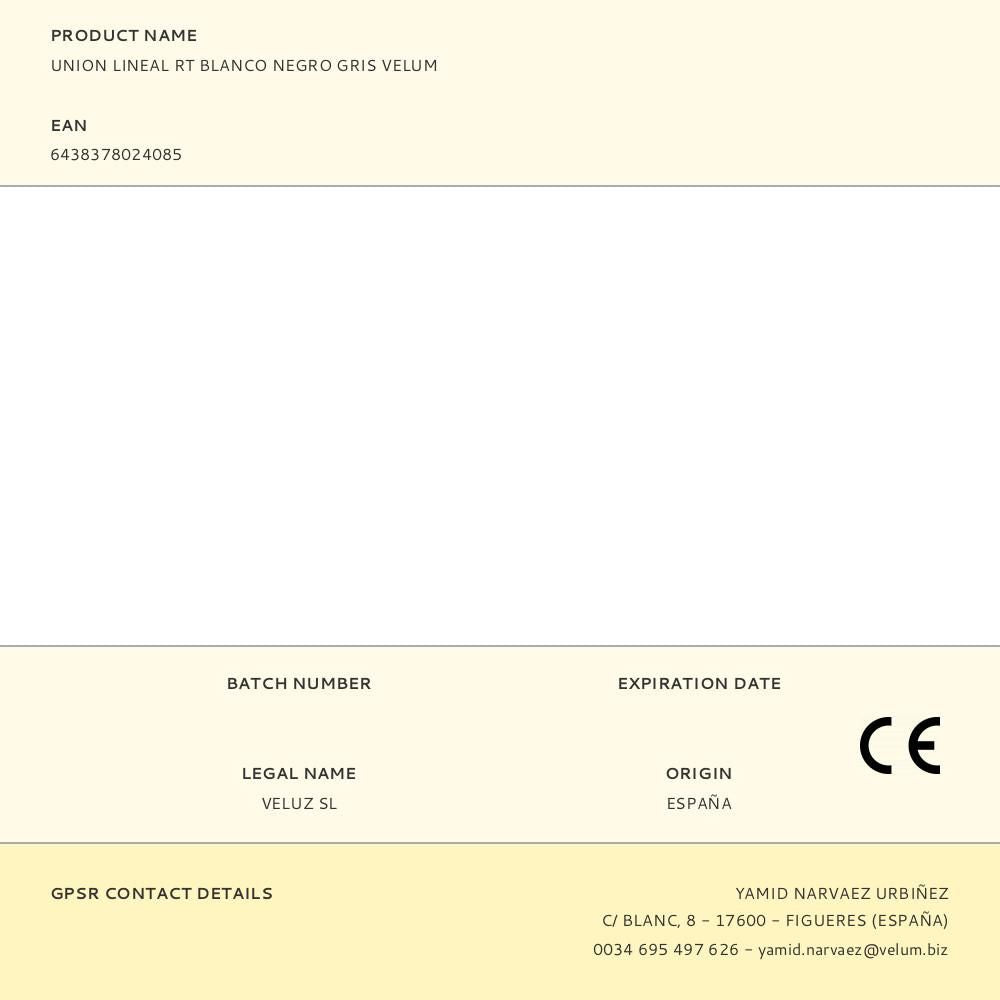 Union lineal rt blanco negro gris velum