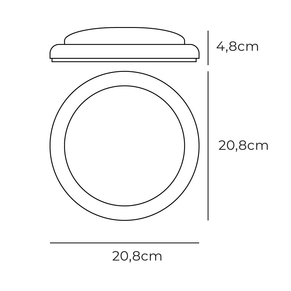 Aplique led redondo 18 w 1820 lm 6400 k luz fría ø20,8 x 4,8 cm