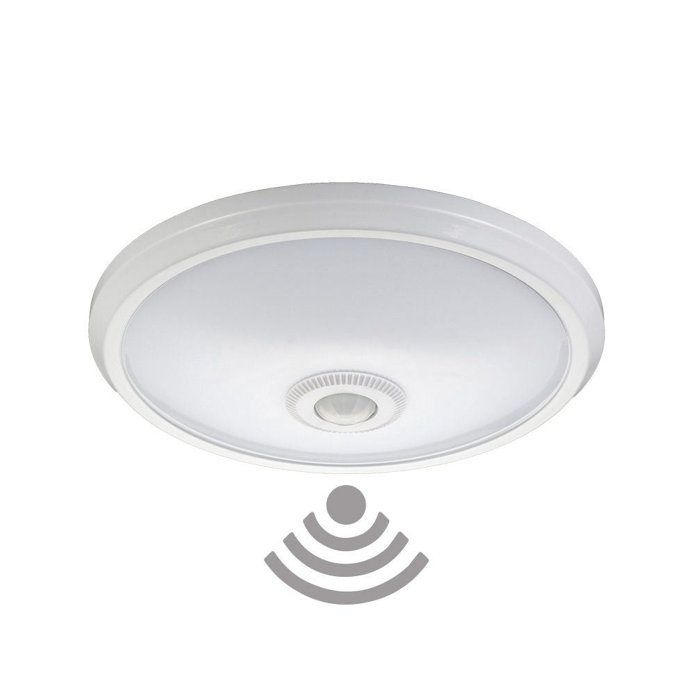 Aplique de superficie led con sensor crepuscular y movimiento ip20 2 x e27 ø30 x 9,6 cm