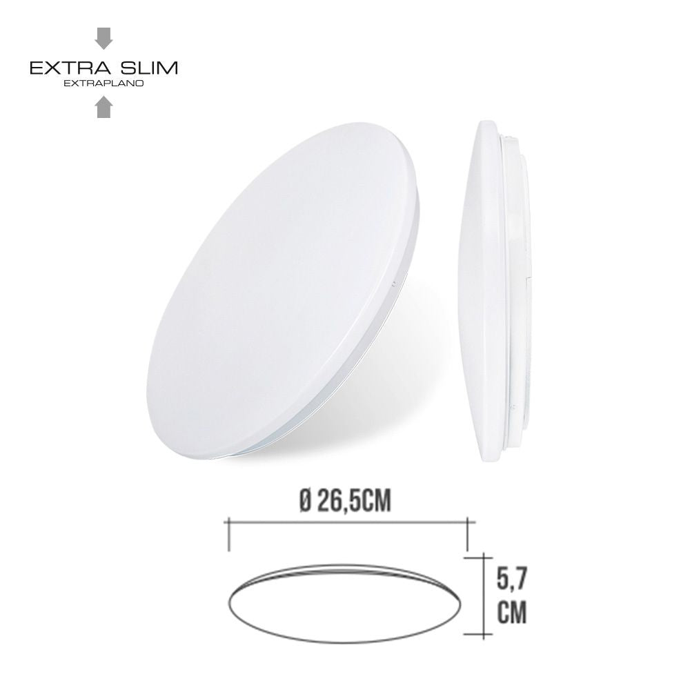 Aplique led circular de superficie 12 w 4000 k 1160 lm ø25 x 6,2 cm