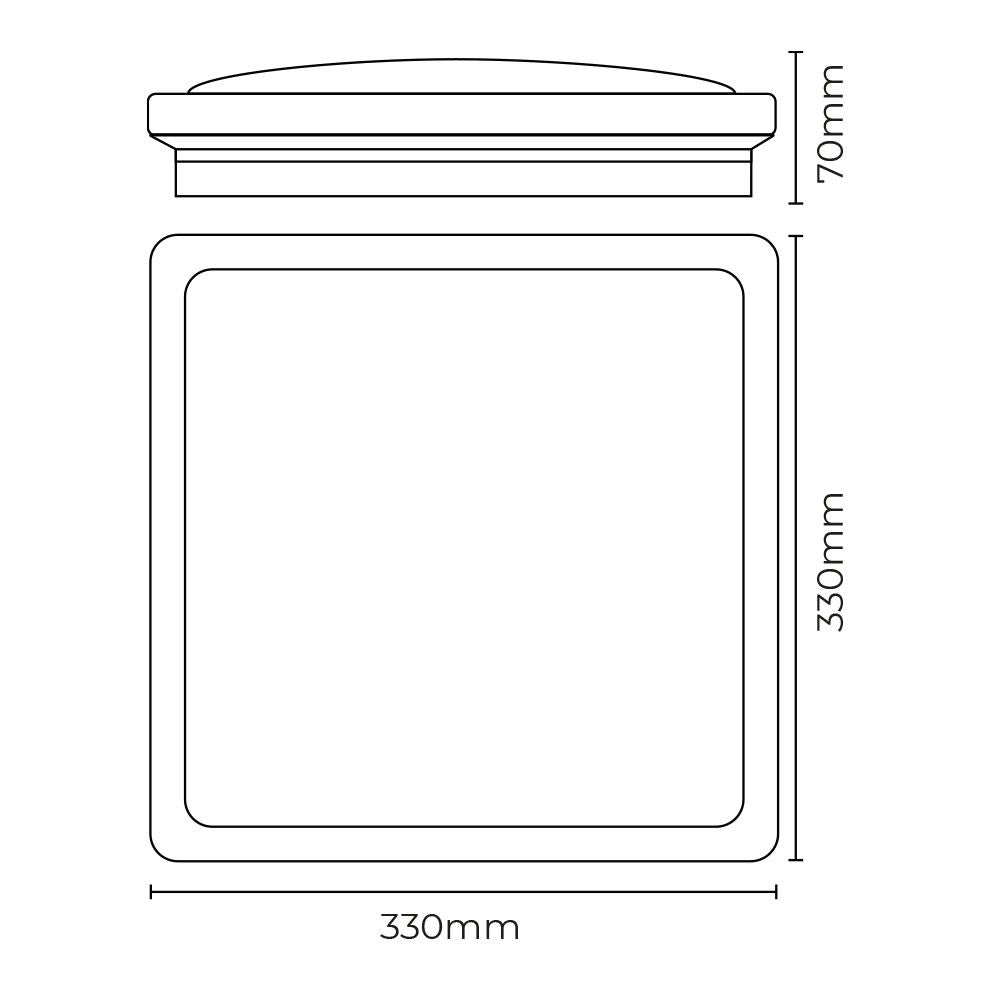 Aplique superficie cuadrado led efecto madera 18 w 4000 k 1820 lm 33 x 5 x 33 cm