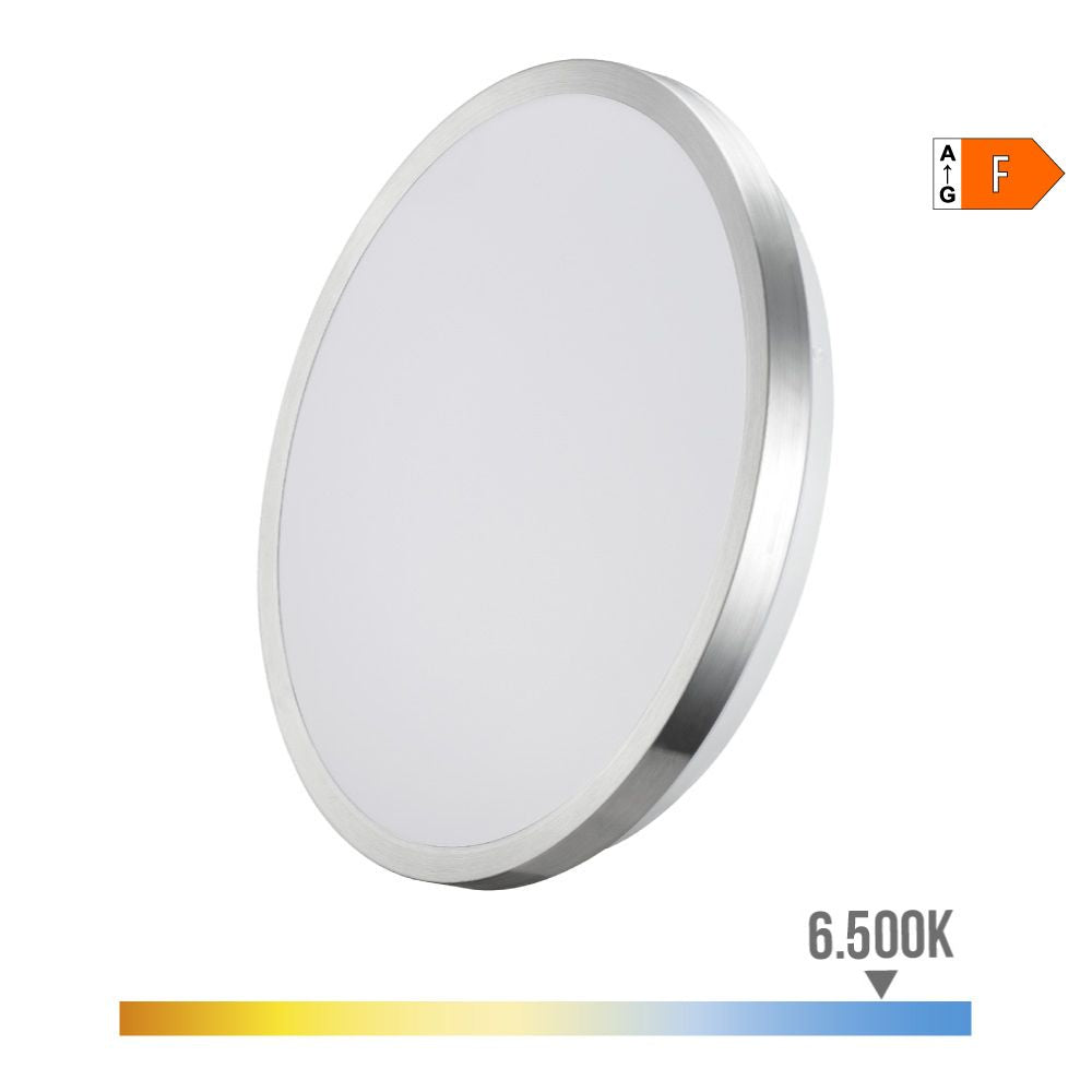 Aplique super led de superficie marco cromado 12 w 6500 k 1160 lm ø26 x 5,8 cm