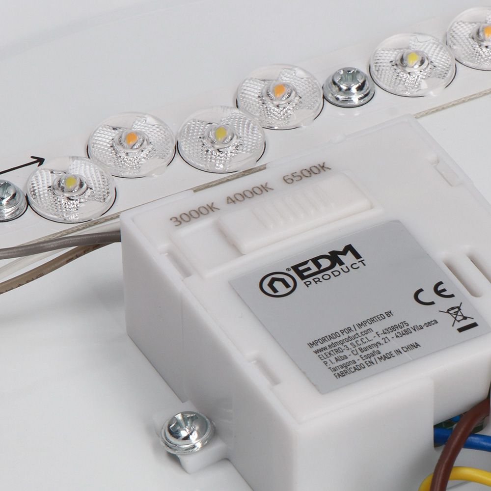 Aplique led circular de superficie 18w 3cct 1820 lm ø33 x 6,6 cm