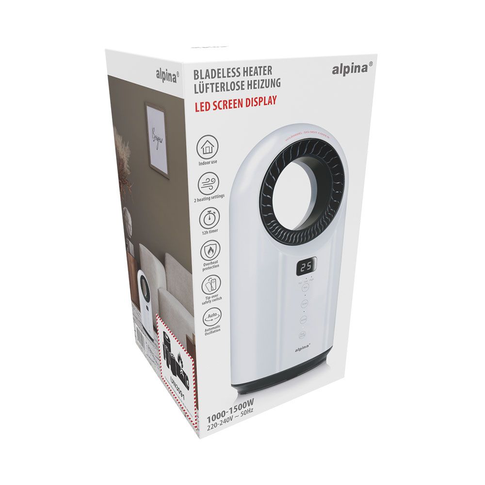 Ventilador sin aspas con calefactor 1000 - 1500 w