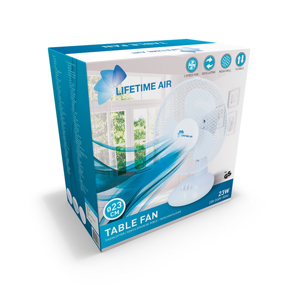 Ventilador de sobremesa blanco 22 w, ø23 cm, 270 x 210 x 352 mm