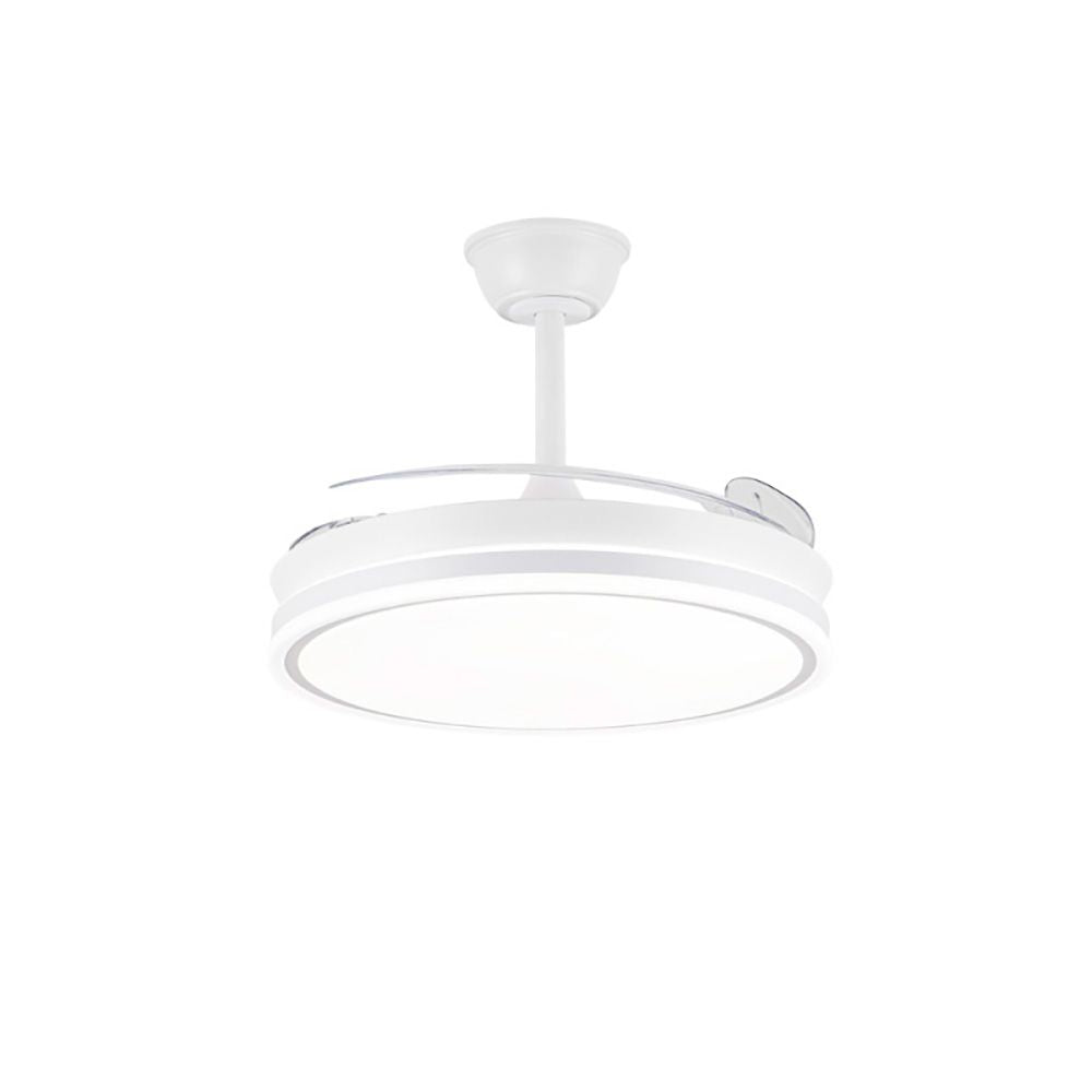 Ventilador de techo led 3cct aspas retráctiles evo smart 72 w 7920 lm blanco, aspas ø106 cm, plafón ø48,5 cm, altura 32 - 42 cm