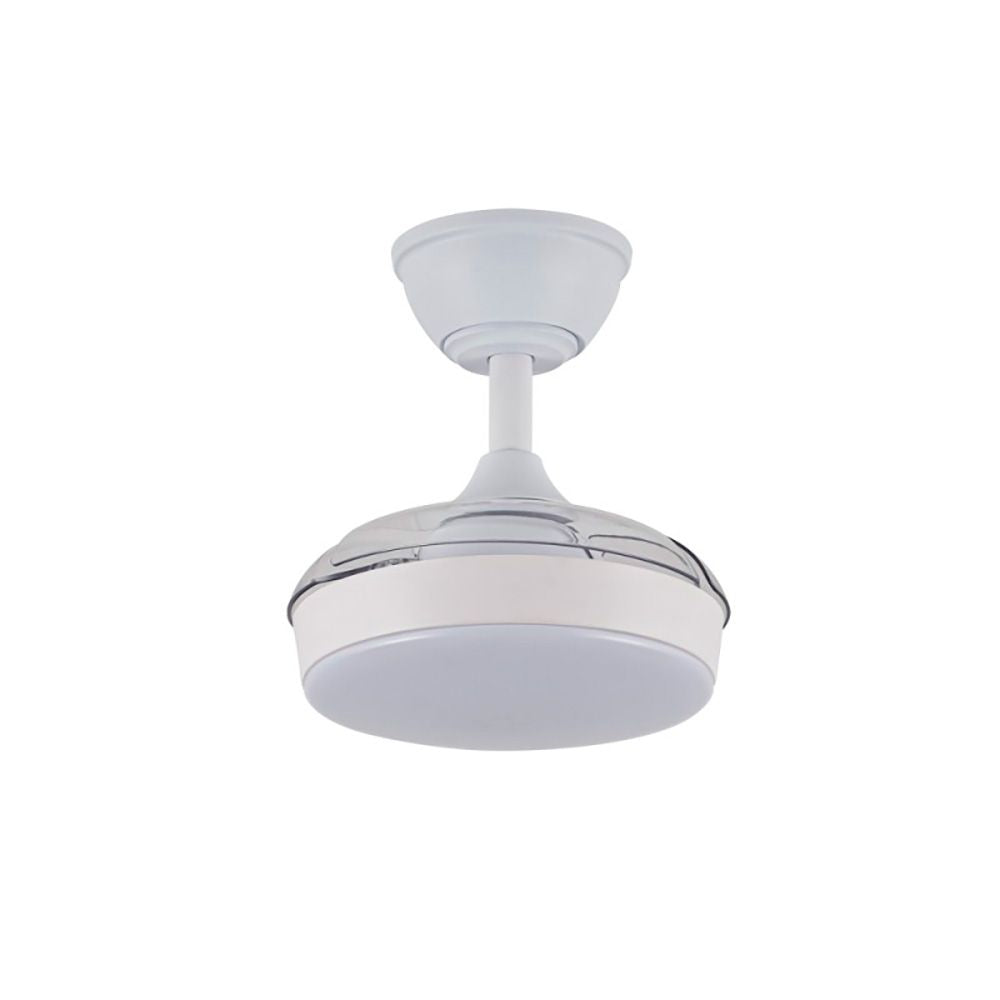 Ventilador de techo led 3cct aspas retráctiles hornet 32 w 3195 lm blanco, aspas ø56 cm, plafón ø26 cm, altura 34 - 44 cm